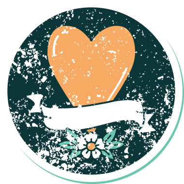 Bir insan tarafından çizilmiş kalp ve bayrağın sembolik depresif dövme şekli