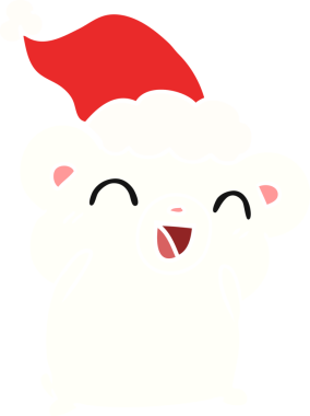 Bir insan tarafından çizilmiş Kawaii kutup ayısının el çizimi karikatürü.