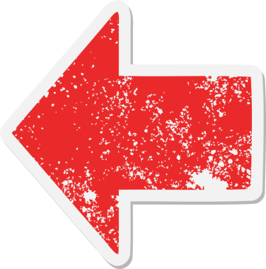 Bir insan tarafından çizilmiş ok çizgi filmi grunge çıkartması