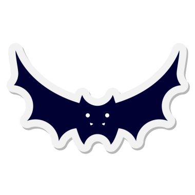 Bir insan tarafından çizilmiş Cadılar Bayramı yarasa çıkartması.