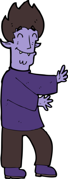 Bir insan tarafından çizilen heyecanlı vampir çizgi filmi