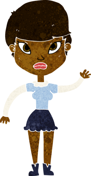 Bir insan tarafından çizilmiş karikatür kadın.