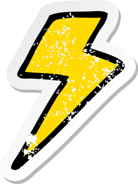 Bir insan tarafından çizilmiş karikatür yıldırımının sıkıntılı çıkartması.