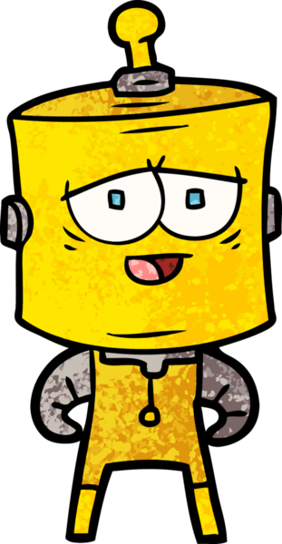 Bir insan tarafından çizilmiş çizgi film robotu