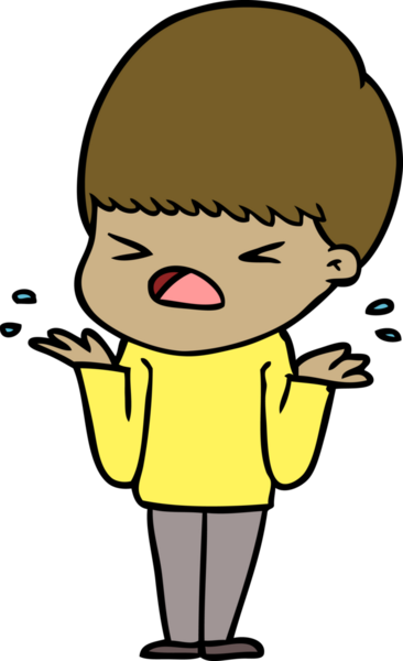 Çizgi film bir insan tarafından çizilmiş stresli adam