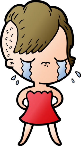 Bir insan tarafından çizilmiş ağlayan bir kız.