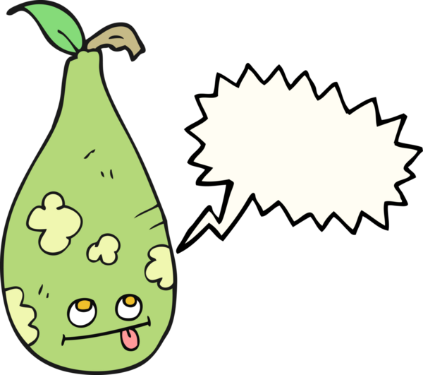 Bir insan tarafından çizilmiş serbest konuşma balonu karikatürü armudu