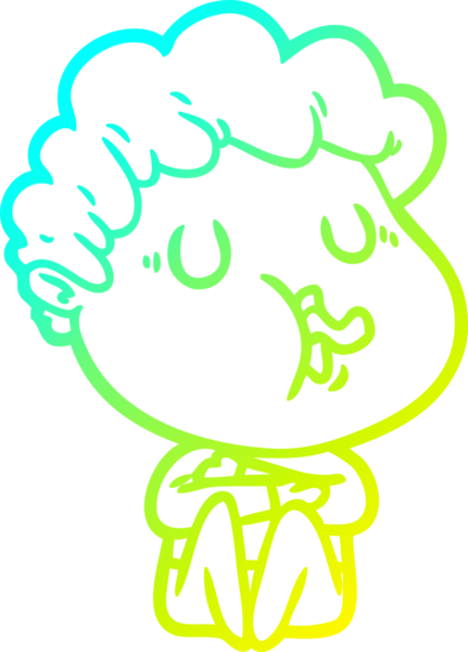 Bir insan tarafından çizilmiş bir çizgi film karakterinin çizimi.