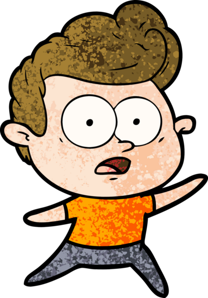 Bir insan tarafından çizilmiş çizgi film bakışlı adam.