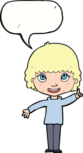 Bir insan tarafından çizilmiş konuşma baloncuğu fikri olan bir karikatür kadın.