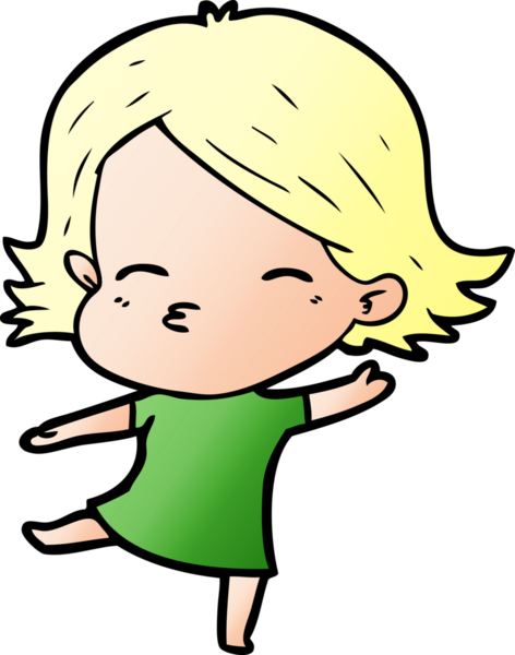 Bir insan tarafından çizilmiş çizgi film kadını.