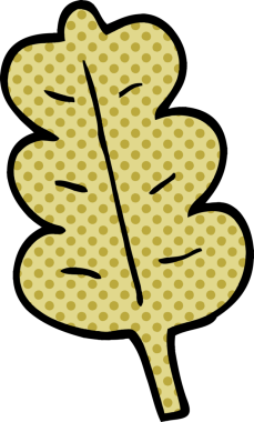 bir insan tarafından çizilmiş karikatür meşe yaprağı.