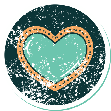 Bir insan tarafından çizilmiş bir kalbin sembolik dövmesi.