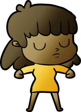 Bir insan tarafından çizilmiş ilgisiz bir kadın çizgi filmi.