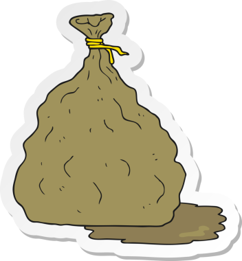 Bir insan tarafından çizilmiş çöp poşetinin yapıştırması.