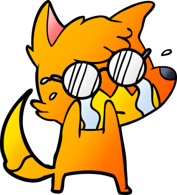 Bir insan tarafından çizilmiş ağlayan tilki çizgi filmi.