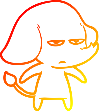 Bir insan tarafından çizilmiş kızgın bir fil çizimi.