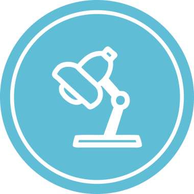 iş lambası dairesel simgesi bir insan tarafından çizilmiş