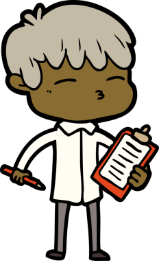 Bir insan tarafından çizilmiş meraklı bir çocuk.