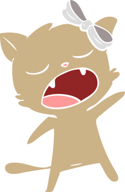 Bir insan tarafından çizilmiş düz renkli çizgi film karakteri.