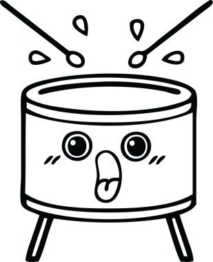 Bir insan tarafından çizilmiş davul çizimi