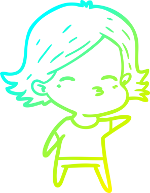 Bir insan tarafından çizilmiş bir karikatür kadın çizimi.