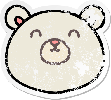 Bir insan tarafından çizilmiş garip bir el çizimi kutup ayısının sıkıntılı çıkartması.