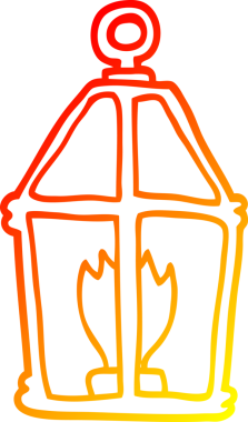 Bir insan tarafından çizilmiş eski bir fenerin sıcak çizgi çizimi