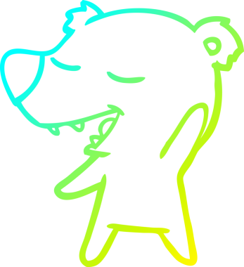 Bir insan tarafından çizilen çizgi film ayısının soğuk gradyan çizgisi.