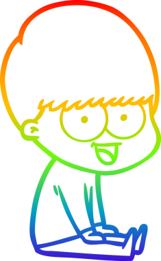 gökkuşağı gradyanı çizimi bir insan tarafından çizilmiş mutlu bir çizgi film çocuğu