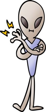 Bir insan tarafından çizilmiş karalama uzaylı.