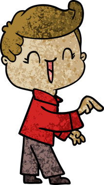 Bir insan tarafından çizilmiş, gülen çocuk.