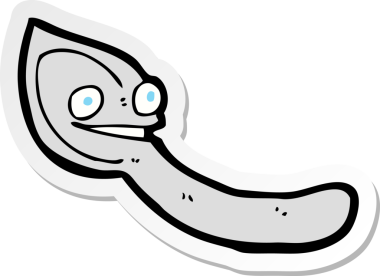 Bir insan tarafından çizilmiş karikatür kaşığının çıkartması.