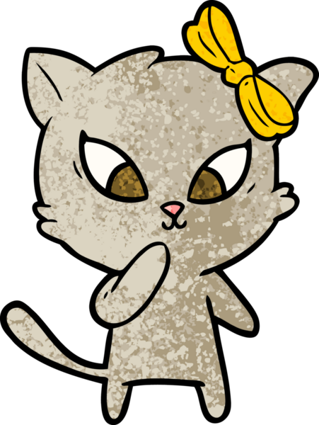 Bir insan tarafından çizilmiş çizgi film kedisi.