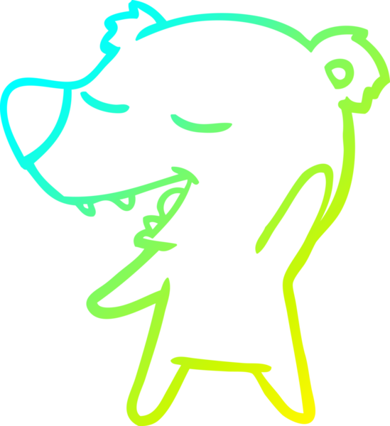 Bir insan tarafından çizilen çizgi film ayısının soğuk gradyan çizgisi.