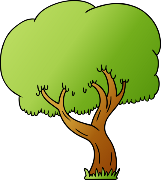 Bir insan tarafından çizilmiş el çizimi bir yaz ağacı karalaması.