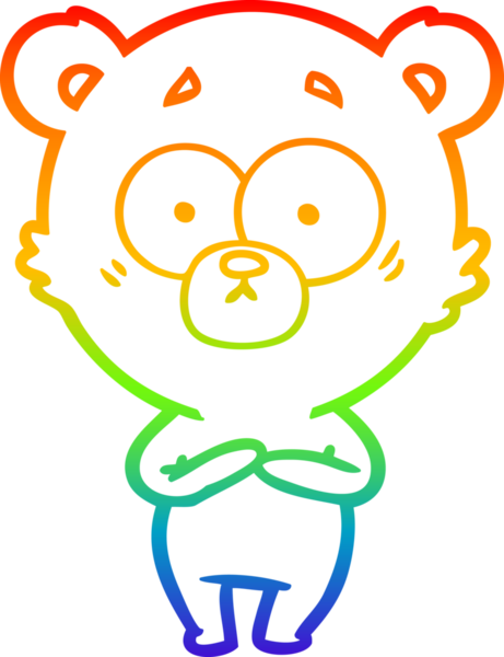 gökkuşağı gradyan çizimi şaşırmış bir ayı karikatürü bir insan tarafından çizildi