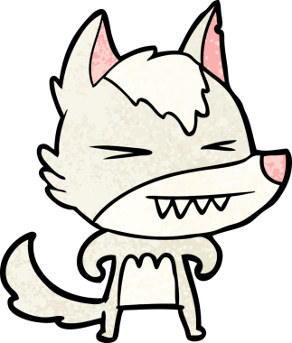 Bir insan tarafından çizilmiş kızgın kurt çizgi filmi.