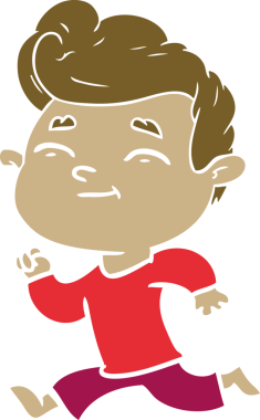 bir insan tarafından çizilmiş düz renk çizgi film adamı