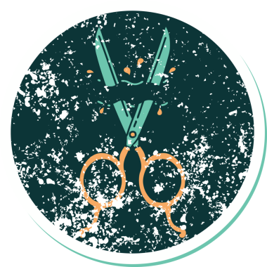 Bir insan tarafından çizilmiş berber makasının sembolik dövmeli görüntüsü