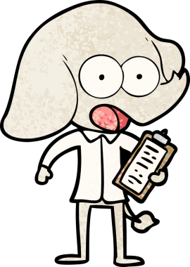 Bir insan tarafından çizilmiş şirin bir fil.