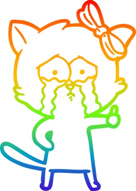 gökkuşağı gradyanı çizimi bir insan tarafından çizilmiş çizgi film kedisi