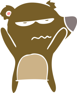 kızgın ayı düz renkli çizgi film bir insan tarafından çizildi.