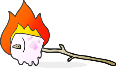 Bir insan tarafından çizilmiş serbest çizilmiş, yanan bir çizgi film.