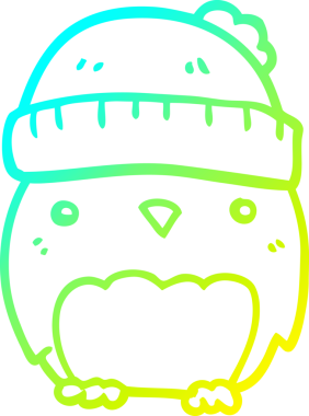 Bir insan tarafından çizilmiş şapkalı sevimli bir baykuş çizimi.