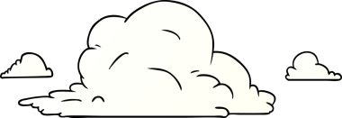 Bir insan tarafından çizilmiş beyaz bulutların gradyan karikatürü.