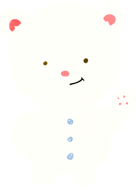 Bir insan tarafından çizilmiş kutup ayısı yavrusunu sallayan at arabası.