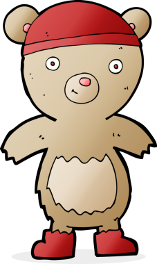 Bir insan tarafından çizilmiş oyuncak ayı.