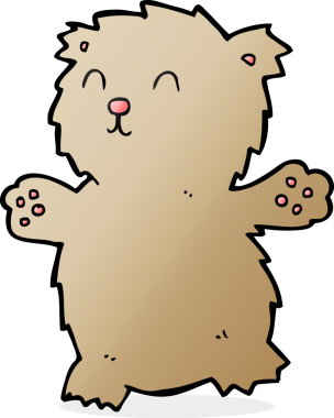 Bir insan tarafından çizilmiş oyuncak ayı.