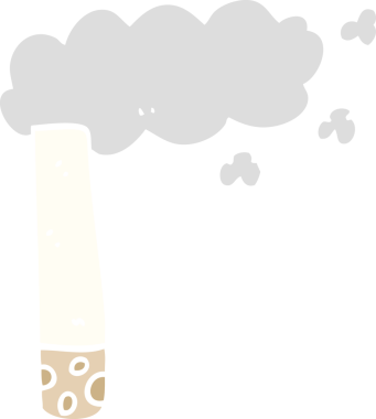 Bir insan tarafından çizilmiş düz renkli karikatür sigarası